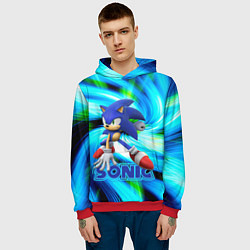 Толстовка-худи мужская Sonic, цвет: 3D-красный — фото 2