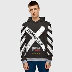 Толстовка-худи мужская Off-White: Dangerous, цвет: 3D-меланж — фото 2