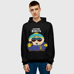 Толстовка-худи мужская South Park Картман полицейский, цвет: 3D-черный — фото 2