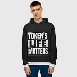 Толстовка-худи мужская TOKENS LIFE MATTERS, цвет: 3D-белый — фото 2