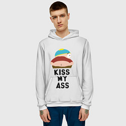 Толстовка-худи мужская Kiss My Ass, цвет: 3D-белый — фото 2