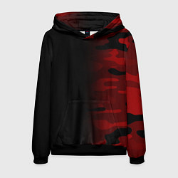 Толстовка-худи мужская RED BLACK MILITARY CAMO, цвет: 3D-черный