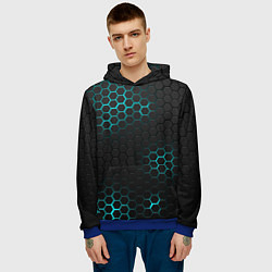 Толстовка-худи мужская СТАЛЬНАЯ НЕОНОВАЯ БРОНЯ, цвет: 3D-синий — фото 2