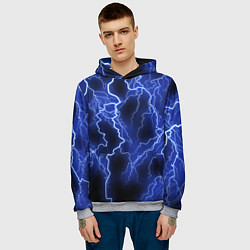 Толстовка-худи мужская МОЛНИЯ NEON, цвет: 3D-меланж — фото 2