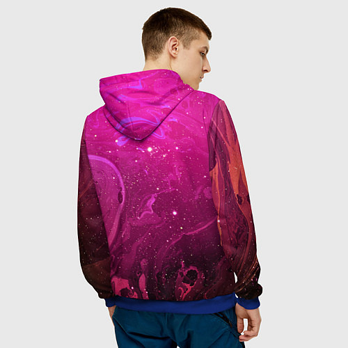 Мужская толстовка РОЗОВЫЙ КОСМОС / 3D-Синий – фото 4