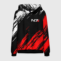 Толстовка-худи мужская MASS EFFECT N7, цвет: 3D-черный