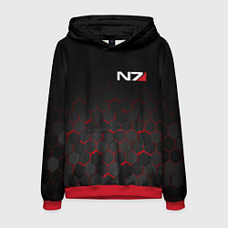 Толстовка-худи мужская MASS EFFECT N7, цвет: 3D-красный