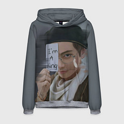 Толстовка-худи мужская BTS, цвет: 3D-меланж