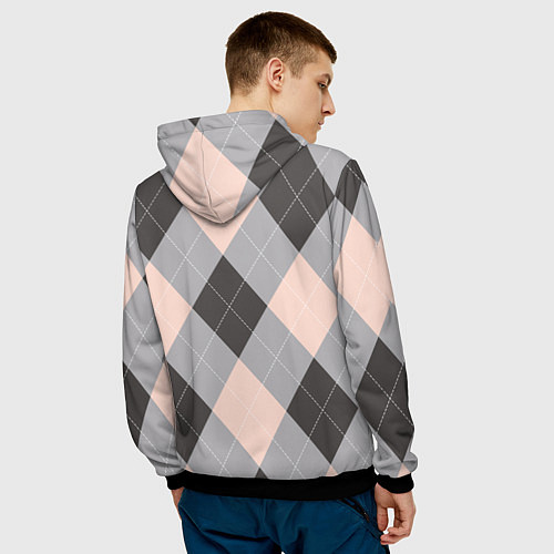Мужская толстовка Шотландка / 3D-Черный – фото 4