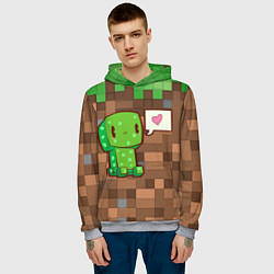 Толстовка-худи мужская Minecraft Creeper, цвет: 3D-меланж — фото 2
