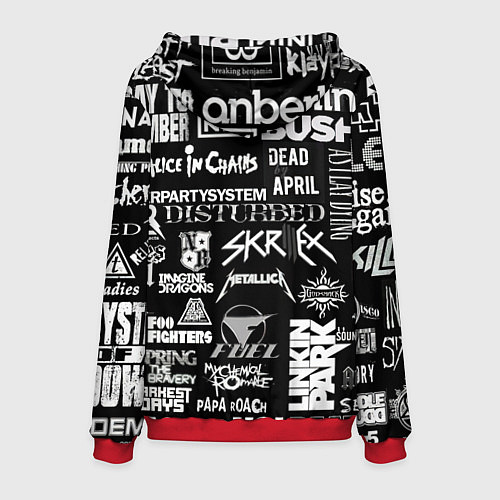 Мужская толстовка Рок группы / 3D-Красный – фото 2