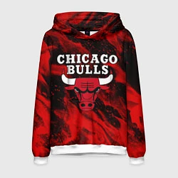 Толстовка-худи мужская CHICAGO BULLS, цвет: 3D-белый