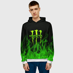 Толстовка-худи мужская MONSTER ENERGY, цвет: 3D-белый — фото 2