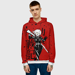 Толстовка-худи мужская Дьявол, цвет: 3D-белый — фото 2