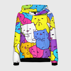 Толстовка-худи мужская МИЛЫЕ КОТЯТКИ, цвет: 3D-черный