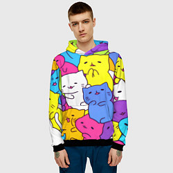 Толстовка-худи мужская МИЛЫЕ КОТЯТКИ, цвет: 3D-черный — фото 2