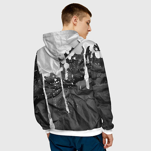 Мужская толстовка Грязная Бумага / 3D-Белый – фото 4