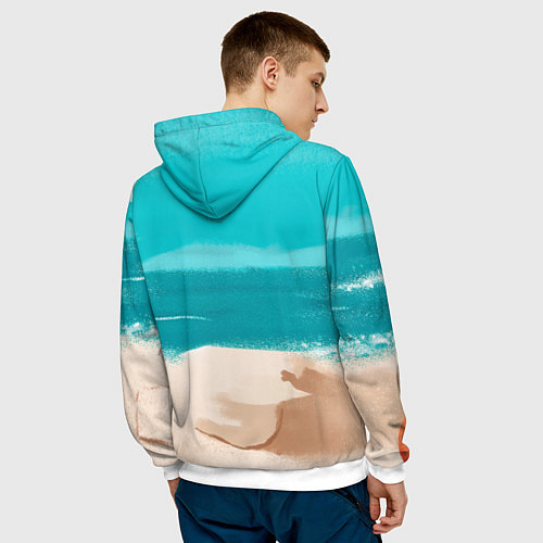 Мужская толстовка Медвежонок серфер / 3D-Белый – фото 4