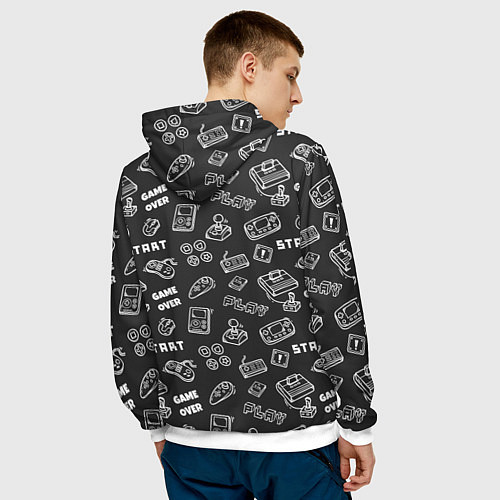 Мужская толстовка Video game / 3D-Белый – фото 4
