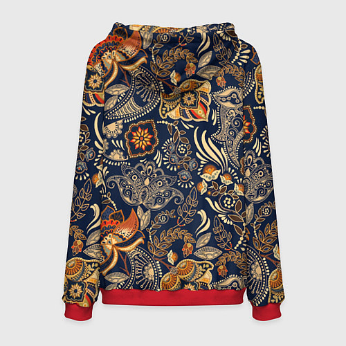 Мужская толстовка Узор орнамент цветы этно / 3D-Красный – фото 2