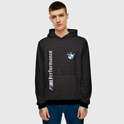 Толстовка-худи мужская BMW, цвет: 3D-черный — фото 2