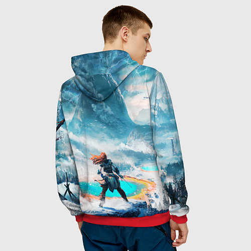 Мужская толстовка HORIZON ZERO DAWN / 3D-Красный – фото 4