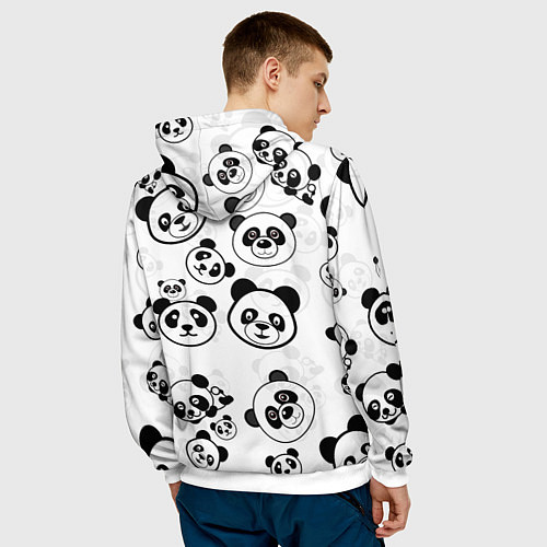 Мужская толстовка Панды / 3D-Белый – фото 4