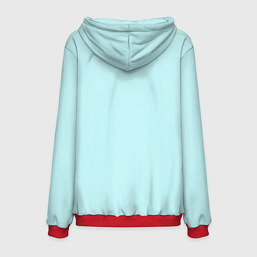 Мужская толстовка Белый котенок с клубком милый / 3D-Красный – фото 2