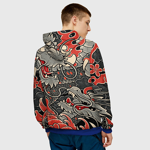 Мужская толстовка CYBERPUNK2077 SAMURAI / 3D-Синий – фото 4