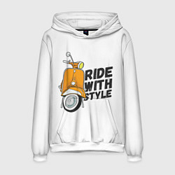 Толстовка-худи мужская RIDE WITH STYLE Z, цвет: 3D-белый