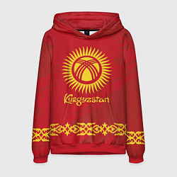 Толстовка-худи мужская Киргизия, цвет: 3D-красный