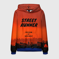 Толстовка-худи мужская Street runner, цвет: 3D-синий