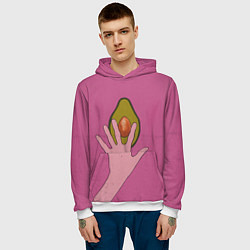 Толстовка-худи мужская Avocado, цвет: 3D-белый — фото 2