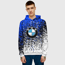 Толстовка-худи мужская BMW, цвет: 3D-белый — фото 2