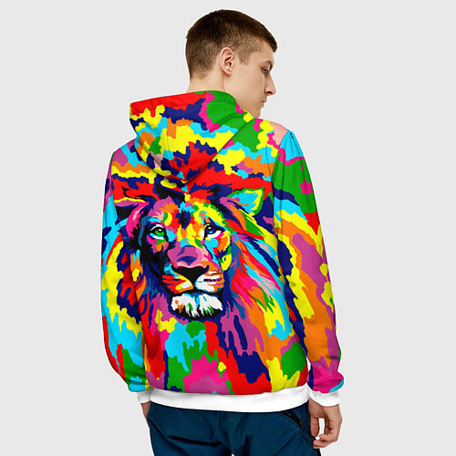 Мужская толстовка Лев Artistic Art / 3D-Белый – фото 4