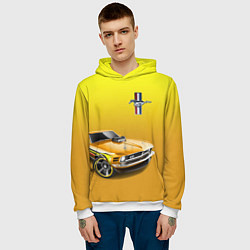Толстовка-худи мужская Ford mustang - motorsport, цвет: 3D-белый — фото 2