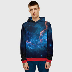 Толстовка-худи мужская Туманность, цвет: 3D-красный — фото 2