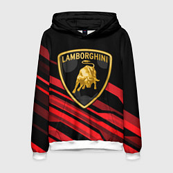 Толстовка-худи мужская Lamborghini, цвет: 3D-белый