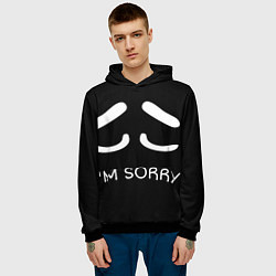 Толстовка-худи мужская Sorry not sorry, цвет: 3D-черный — фото 2