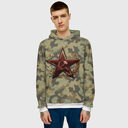 Толстовка-худи мужская Советская звезда, цвет: 3D-белый — фото 2