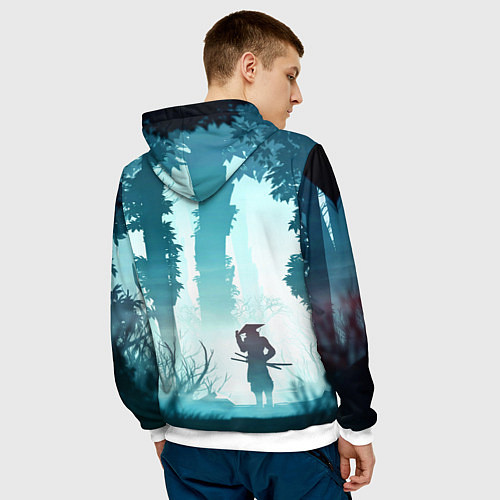 Мужская толстовка Ghost of Tsushima / 3D-Белый – фото 4