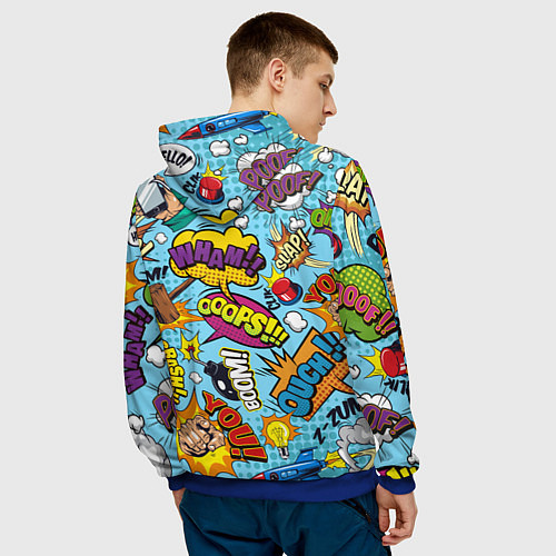 Мужская толстовка Pop art comics / 3D-Синий – фото 4