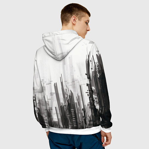Мужская толстовка Cyberpunk 2077 Arasaka / 3D-Белый – фото 4