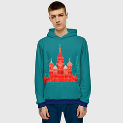 Толстовка-худи мужская Москва, цвет: 3D-синий — фото 2