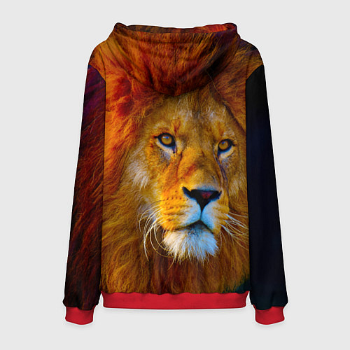 Мужская толстовка Лев 3D / 3D-Красный – фото 2