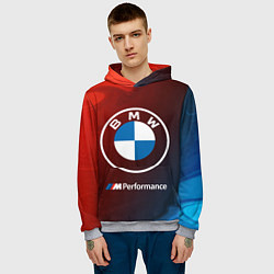 Толстовка-худи мужская BMW БМВ, цвет: 3D-меланж — фото 2