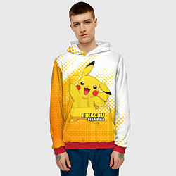 Толстовка-худи мужская Pikachu Pika Pika, цвет: 3D-красный — фото 2