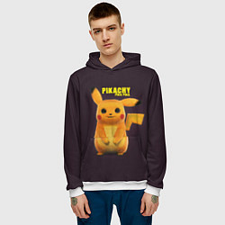 Толстовка-худи мужская Pikachu Pika Pika, цвет: 3D-белый — фото 2