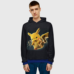 Толстовка-худи мужская Pikachu Pika Pika, цвет: 3D-синий — фото 2