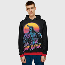 Толстовка-худи мужская I WILL BE BACK TERMINATOR, цвет: 3D-красный — фото 2
